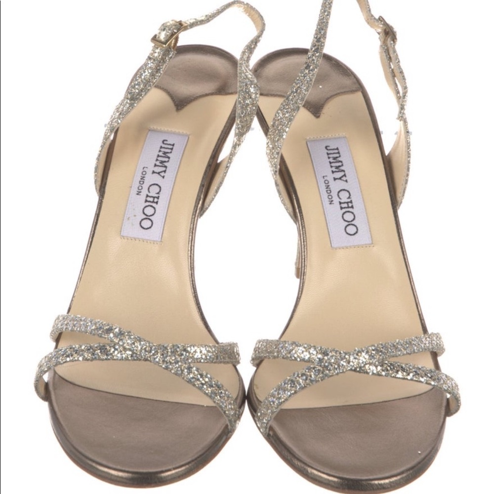 Jimmy Choo glitter slingback sandals